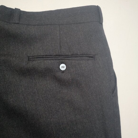 Cricketeer Elite Men's 100% Wool Made in Canada Charcoal Pleated Front Pants - Picture 5 of 11